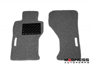 FIAT 124 Floor Mats - All Weather - Rubber Woven Carpet - Black + Grey